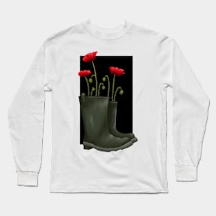 Poppies in Boots Long Sleeve T-Shirt